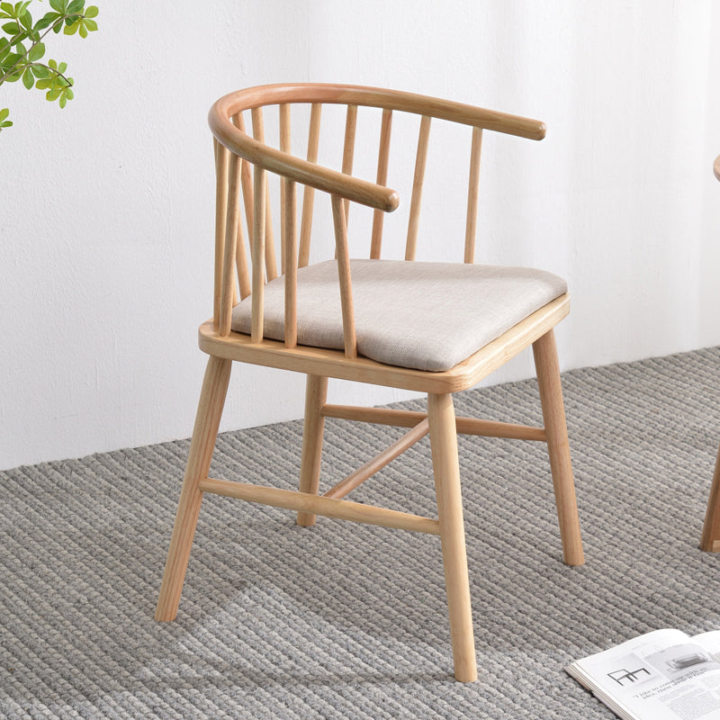 Modern Style Rubberwood Chair Windsor Back Side Kitchen Dining Room Chairs Grey 1 Piece Natural Wood Clearhalo ' kitchen&dining_furn' 'Dining Chairs' 'Dining Tables & Seating' 'dining_chair' 'furn' 'furn_dining_chair' 'Furniture' 'furniture_dining_chair' 'Kitchen & Dining Furniture' 'kitchen' 3853412