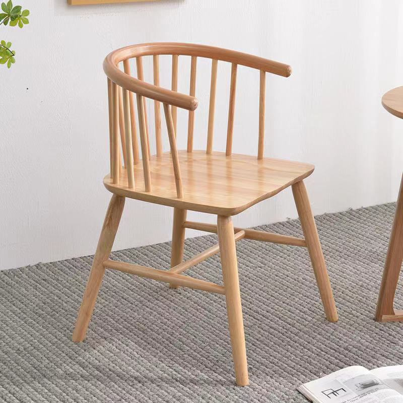 Modern Style Rubberwood Chair Windsor Back Side Kitchen Dining Room Chairs Light Wood 1 Piece Natural Wood Clearhalo ' kitchen&dining_furn' 'Dining Chairs' 'Dining Tables & Seating' 'dining_chair' 'furn' 'furn_dining_chair' 'Furniture' 'furniture_dining_chair' 'Kitchen & Dining Furniture' 'kitchen' 3853414