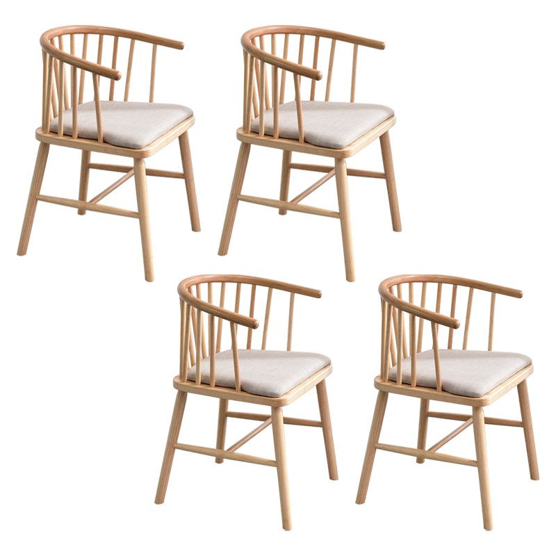 Modern Style Rubberwood Chair Windsor Back Side Kitchen Dining Room Chairs Grey 4 Piece Set Natural Wood Clearhalo ' kitchen&dining_furn' 'Dining Chairs' 'Dining Tables & Seating' 'dining_chair' 'furn' 'furn_dining_chair' 'Furniture' 'furniture_dining_chair' 'Kitchen & Dining Furniture' 'kitchen' 3853419