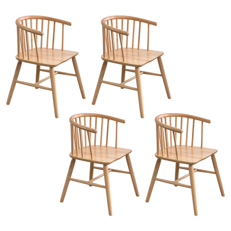 Modern Style Rubberwood Chair Windsor Back Side Kitchen Dining Room Chairs Light Wood 4 Piece Set Natural Wood Clearhalo ' kitchen&dining_furn' 'Dining Chairs' 'Dining Tables & Seating' 'dining_chair' 'furn' 'furn_dining_chair' 'Furniture' 'furniture_dining_chair' 'Kitchen & Dining Furniture' 'kitchen' 3853423