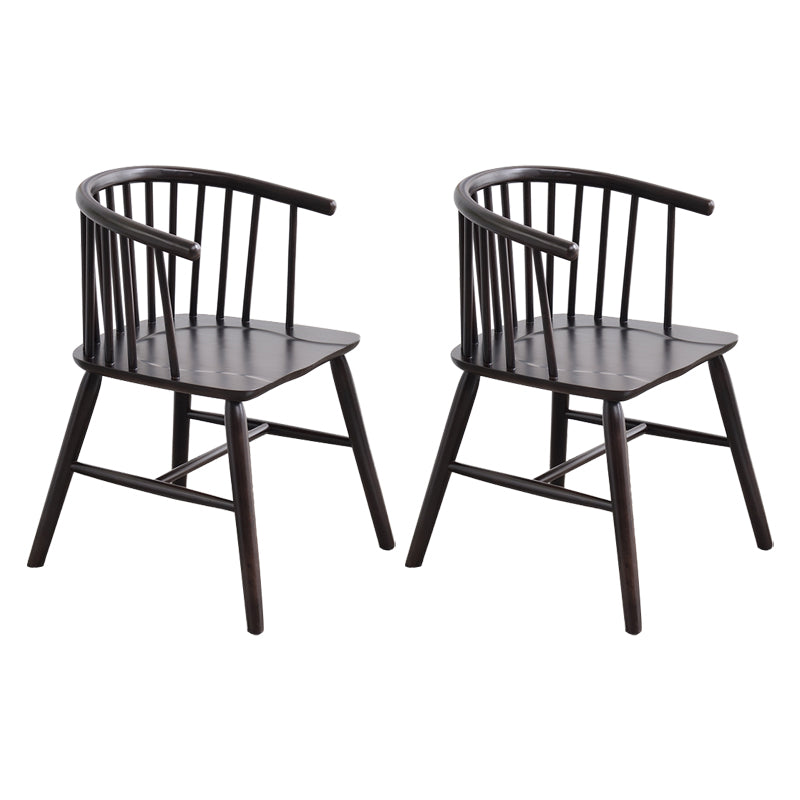 Modern Style Rubberwood Chair Windsor Back Side Kitchen Dining Room Chairs Light Wood 2 Piece Set Walnut Clearhalo ' kitchen&dining_furn' 'Dining Chairs' 'Dining Tables & Seating' 'dining_chair' 'furn' 'furn_dining_chair' 'Furniture' 'furniture_dining_chair' 'Kitchen & Dining Furniture' 'kitchen' 3853427