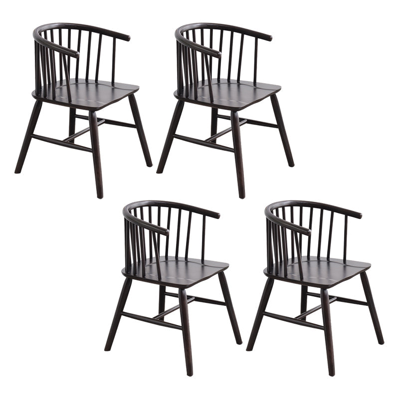 Modern Style Rubberwood Chair Windsor Back Side Kitchen Dining Room Chairs Light Wood 4 Piece Set Walnut Clearhalo ' kitchen&dining_furn' 'Dining Chairs' 'Dining Tables & Seating' 'dining_chair' 'furn' 'furn_dining_chair' 'Furniture' 'furniture_dining_chair' 'Kitchen & Dining Furniture' 'kitchen' 3853429