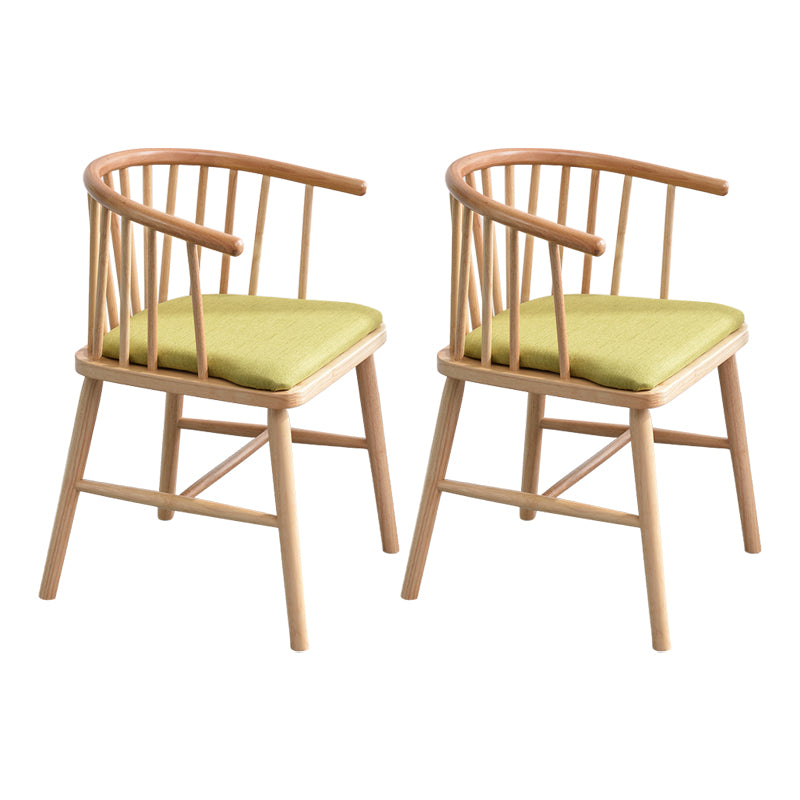 Modern Style Rubberwood Chair Windsor Back Side Kitchen Dining Room Chairs Green 2 Piece Set Natural Wood Clearhalo ' kitchen&dining_furn' 'Dining Chairs' 'Dining Tables & Seating' 'dining_chair' 'furn' 'furn_dining_chair' 'Furniture' 'furniture_dining_chair' 'Kitchen & Dining Furniture' 'kitchen' 3853432