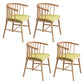 Modern Style Rubberwood Chair Windsor Back Side Kitchen Dining Room Chairs Green 4 Piece Set Natural Wood Clearhalo ' kitchen&dining_furn' 'Dining Chairs' 'Dining Tables & Seating' 'dining_chair' 'furn' 'furn_dining_chair' 'Furniture' 'furniture_dining_chair' 'Kitchen & Dining Furniture' 'kitchen' 3853435
