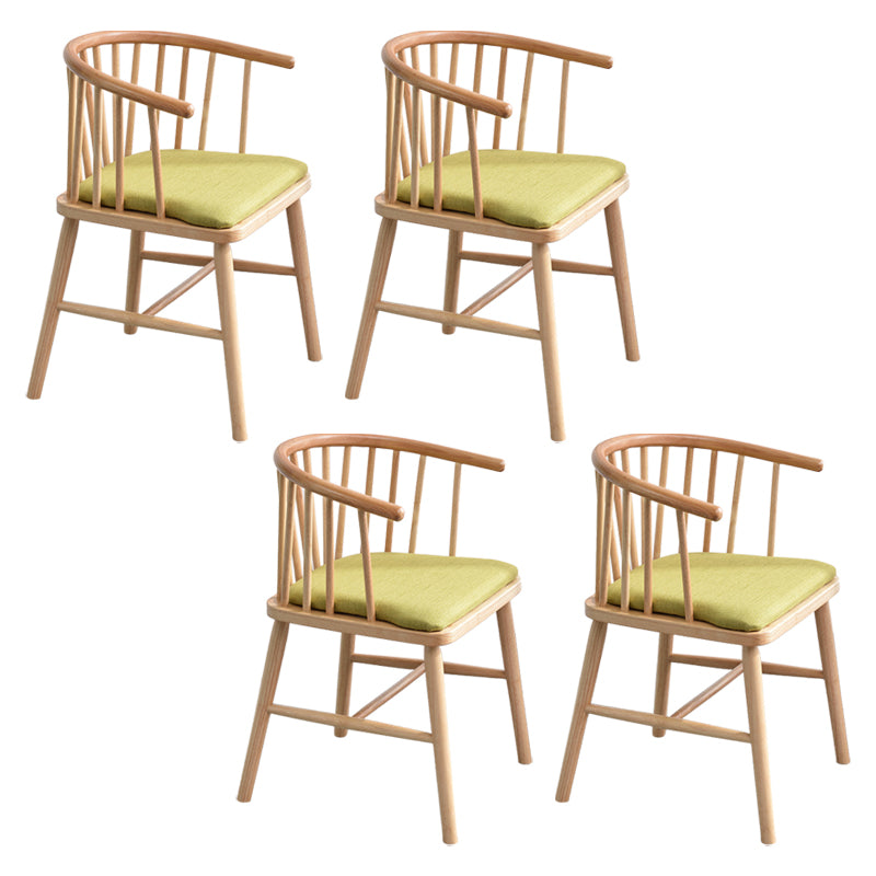 Modern Style Rubberwood Chair Windsor Back Side Kitchen Dining Room Chairs Green 4 Piece Set Natural Wood Clearhalo ' kitchen&dining_furn' 'Dining Chairs' 'Dining Tables & Seating' 'dining_chair' 'furn' 'furn_dining_chair' 'Furniture' 'furniture_dining_chair' 'Kitchen & Dining Furniture' 'kitchen' 3853435