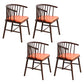Modern Style Rubberwood Chair Windsor Back Side Kitchen Dining Room Chairs Orange-Red 4 Piece Set Walnut Clearhalo ' kitchen&dining_furn' 'Dining Chairs' 'Dining Tables & Seating' 'dining_chair' 'furn' 'furn_dining_chair' 'Furniture' 'furniture_dining_chair' 'Kitchen & Dining Furniture' 'kitchen' 3853441