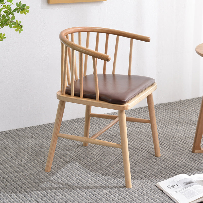 Modern Style Rubberwood Chair Windsor Back Side Kitchen Dining Room Chairs Red Brown 1 Piece Natural Wood Clearhalo ' kitchen&dining_furn' 'Dining Chairs' 'Dining Tables & Seating' 'dining_chair' 'furn' 'furn_dining_chair' 'Furniture' 'furniture_dining_chair' 'Kitchen & Dining Furniture' 'kitchen' 3853448