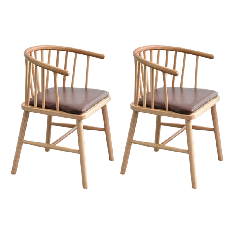 Modern Style Rubberwood Chair Windsor Back Side Kitchen Dining Room Chairs Red Brown 2 Piece Set Natural Wood Clearhalo ' kitchen&dining_furn' 'Dining Chairs' 'Dining Tables & Seating' 'dining_chair' 'furn' 'furn_dining_chair' 'Furniture' 'furniture_dining_chair' 'Kitchen & Dining Furniture' 'kitchen' 3853449