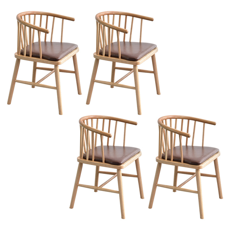 Modern Style Rubberwood Chair Windsor Back Side Kitchen Dining Room Chairs Red Brown 4 Piece Set Natural Wood Clearhalo ' kitchen&dining_furn' 'Dining Chairs' 'Dining Tables & Seating' 'dining_chair' 'furn' 'furn_dining_chair' 'Furniture' 'furniture_dining_chair' 'Kitchen & Dining Furniture' 'kitchen' 3853450