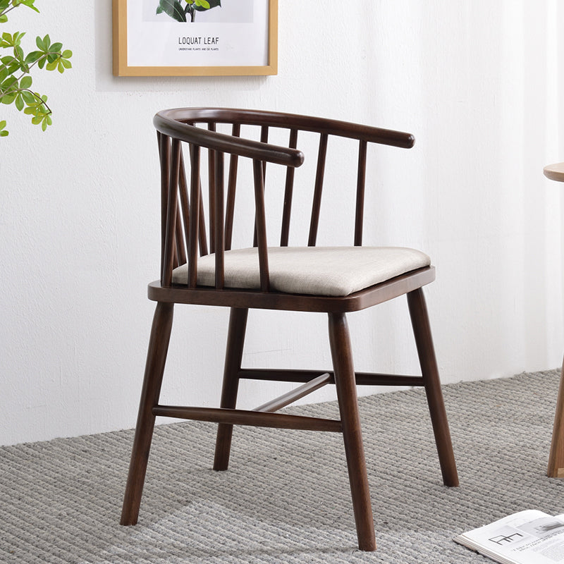 Modern Style Rubberwood Chair Windsor Back Side Kitchen Dining Room Chairs Light Gray 1 Piece Walnut Clearhalo ' kitchen&dining_furn' 'Dining Chairs' 'Dining Tables & Seating' 'dining_chair' 'furn' 'furn_dining_chair' 'Furniture' 'furniture_dining_chair' 'Kitchen & Dining Furniture' 'kitchen' 3853451