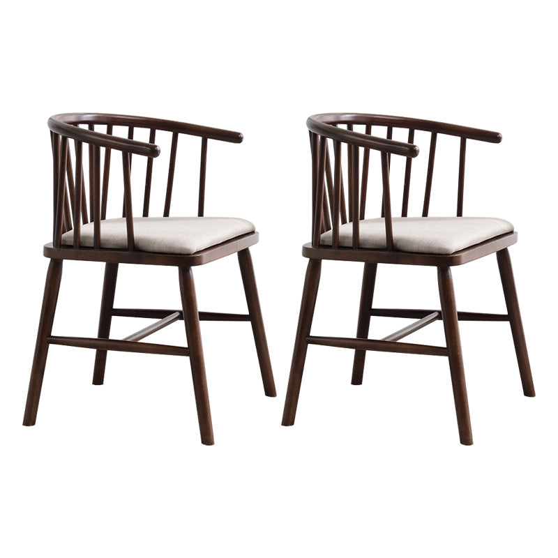 Modern Style Rubberwood Chair Windsor Back Side Kitchen Dining Room Chairs Light Gray 2 Piece Set Walnut Clearhalo ' kitchen&dining_furn' 'Dining Chairs' 'Dining Tables & Seating' 'dining_chair' 'furn' 'furn_dining_chair' 'Furniture' 'furniture_dining_chair' 'Kitchen & Dining Furniture' 'kitchen' 3853452