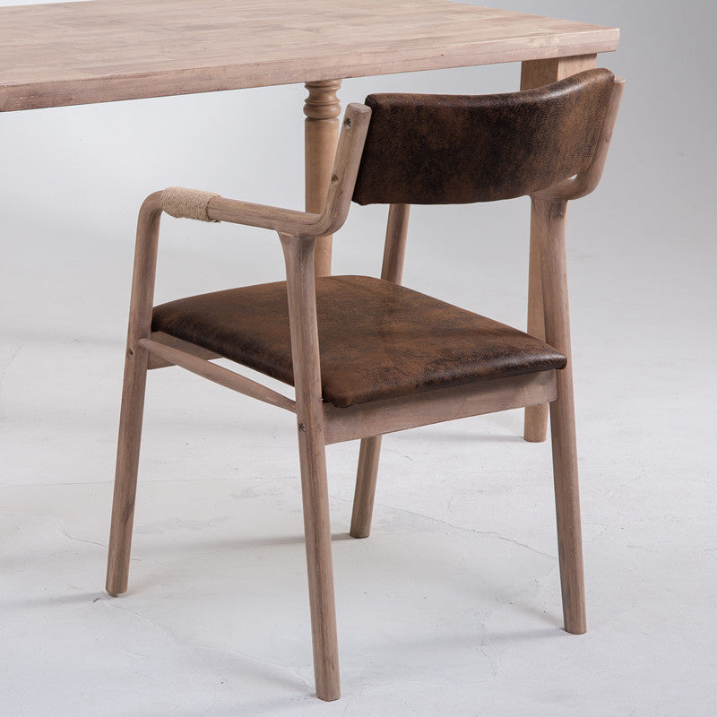 Upholstered Dining Armchair Bentwood Open Back Arm Single Chair with Wood Legs Dark Brown Clearhalo ' kitchen&dining_furn' 'Dining Chairs' 'Dining Tables & Seating' 'dining_chair' 'furn' 'furn_dining_chair' 'Furniture' 'furniture_dining_chair' 'Kitchen & Dining Furniture' 'kitchen' 3853459