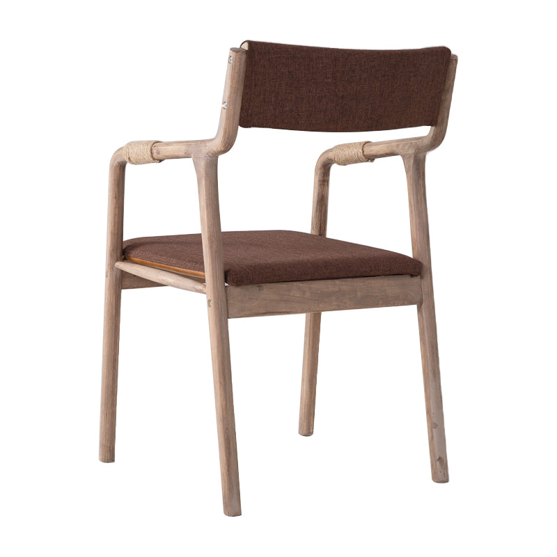 Upholstered Dining Armchair Bentwood Open Back Arm Single Chair with Wood Legs Coffee Clearhalo ' kitchen&dining_furn' 'Dining Chairs' 'Dining Tables & Seating' 'dining_chair' 'furn' 'furn_dining_chair' 'Furniture' 'furniture_dining_chair' 'Kitchen & Dining Furniture' 'kitchen' 3853472