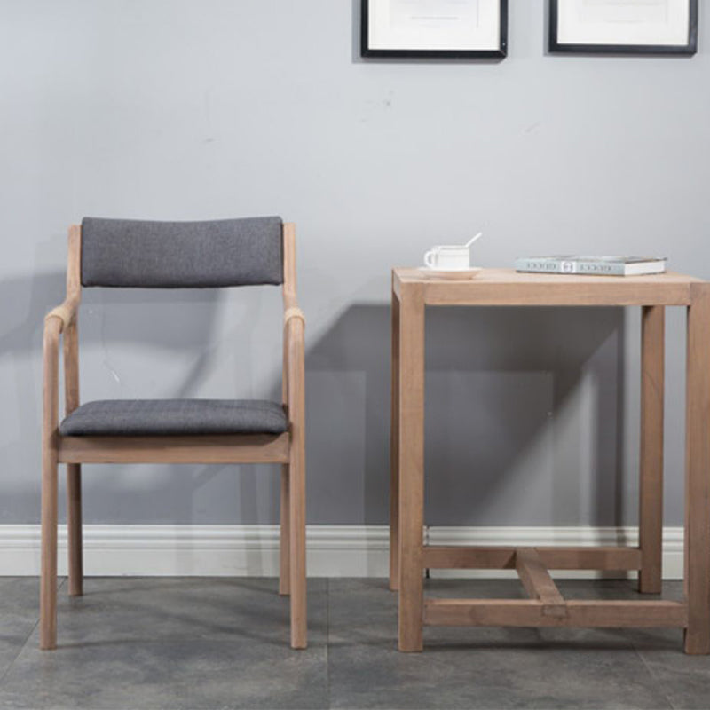 Upholstered Dining Armchair Bentwood Open Back Arm Single Chair with Wood Legs Clearhalo ' kitchen&dining_furn' 'Dining Chairs' 'Dining Tables & Seating' 'dining_chair' 'furn' 'furn_dining_chair' 'Furniture' 'furniture_dining_chair' 'Kitchen & Dining Furniture' 'kitchen' 3853473