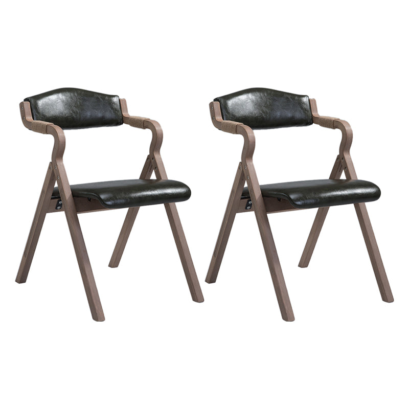 Country Style Dining Armchair Open Back Foldable Upholstered Arm Chairs Blackish Green 2 Piece Set Clearhalo ' kitchen&dining_furn' 'Dining Chairs' 'Dining Tables & Seating' 'dining_chair' 'furn' 'furn_dining_chair' 'Furniture' 'furniture_dining_chair' 'Kitchen & Dining Furniture' 'kitchen' 3853490