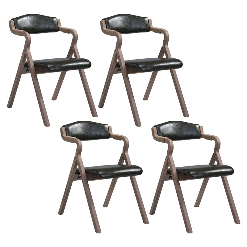 Country Style Dining Armchair Open Back Foldable Upholstered Arm Chairs Blackish Green 4 Piece Set Clearhalo ' kitchen&dining_furn' 'Dining Chairs' 'Dining Tables & Seating' 'dining_chair' 'furn' 'furn_dining_chair' 'Furniture' 'furniture_dining_chair' 'Kitchen & Dining Furniture' 'kitchen' 3853492