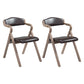 Country Style Dining Armchair Open Back Foldable Upholstered Arm Chairs Dark Coffee 2 Piece Set Clearhalo ' kitchen&dining_furn' 'Dining Chairs' 'Dining Tables & Seating' 'dining_chair' 'furn' 'furn_dining_chair' 'Furniture' 'furniture_dining_chair' 'Kitchen & Dining Furniture' 'kitchen' 3853496