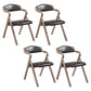 Country Style Dining Armchair Open Back Foldable Upholstered Arm Chairs Dark Coffee 4 Piece Set Clearhalo ' kitchen&dining_furn' 'Dining Chairs' 'Dining Tables & Seating' 'dining_chair' 'furn' 'furn_dining_chair' 'Furniture' 'furniture_dining_chair' 'Kitchen & Dining Furniture' 'kitchen' 3853498