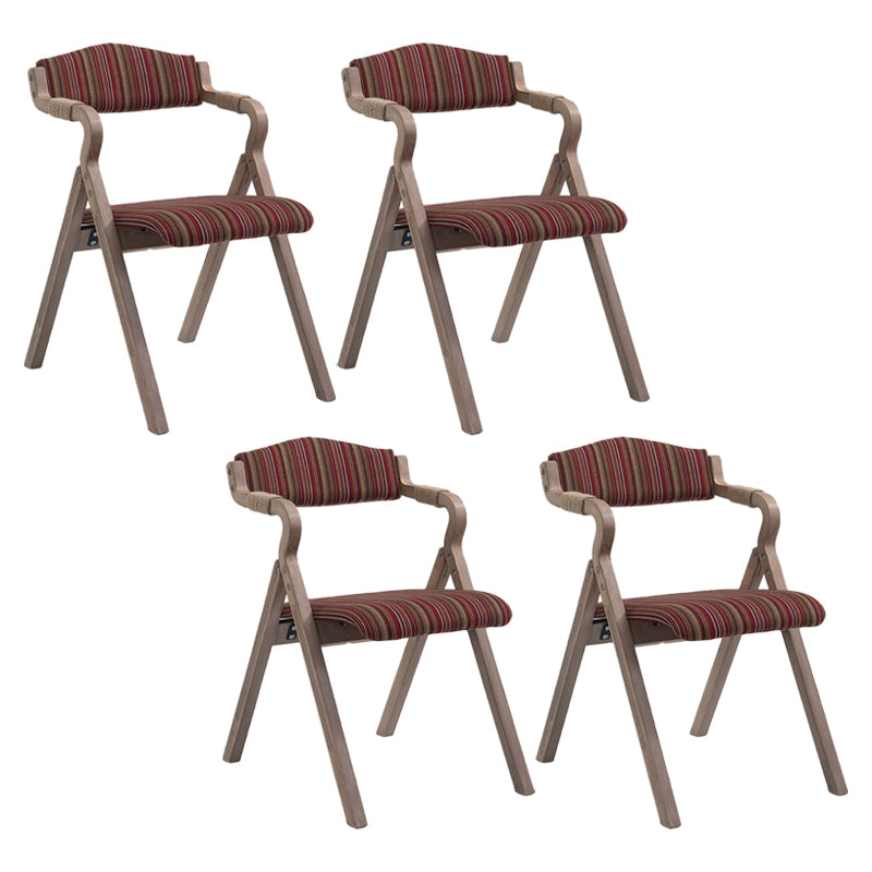 Country Style Dining Armchair Open Back Foldable Upholstered Arm Chairs Red-Yellow-Green 4 Piece Set Clearhalo ' kitchen&dining_furn' 'Dining Chairs' 'Dining Tables & Seating' 'dining_chair' 'furn' 'furn_dining_chair' 'Furniture' 'furniture_dining_chair' 'Kitchen & Dining Furniture' 'kitchen' 3853503