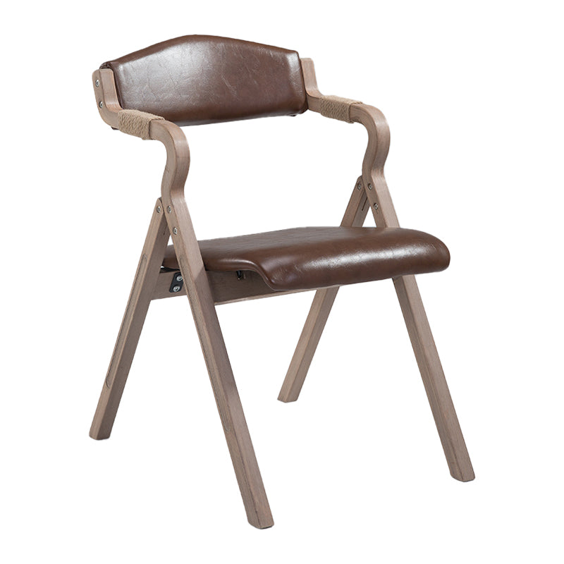 Country Style Dining Armchair Open Back Foldable Upholstered Arm Chairs Brown 1 Piece Clearhalo ' kitchen&dining_furn' 'Dining Chairs' 'Dining Tables & Seating' 'dining_chair' 'furn' 'furn_dining_chair' 'Furniture' 'furniture_dining_chair' 'Kitchen & Dining Furniture' 'kitchen' 3853506