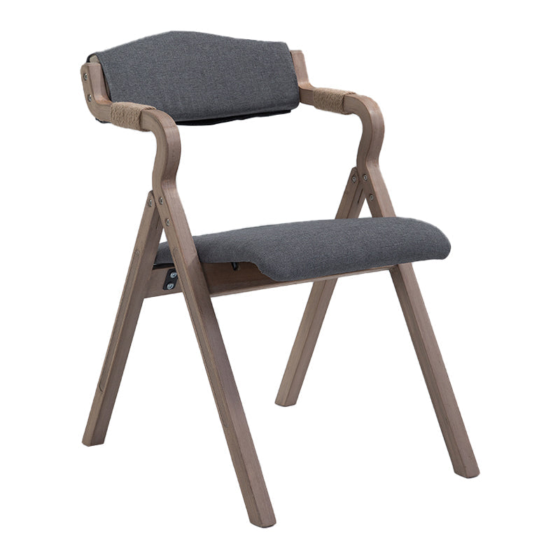 Country Style Dining Armchair Open Back Foldable Upholstered Arm Chairs Grey 1 Piece Clearhalo ' kitchen&dining_furn' 'Dining Chairs' 'Dining Tables & Seating' 'dining_chair' 'furn' 'furn_dining_chair' 'Furniture' 'furniture_dining_chair' 'Kitchen & Dining Furniture' 'kitchen' 3853512