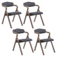Country Style Dining Armchair Open Back Foldable Upholstered Arm Chairs Grey 4 Piece Set Clearhalo ' kitchen&dining_furn' 'Dining Chairs' 'Dining Tables & Seating' 'dining_chair' 'furn' 'furn_dining_chair' 'Furniture' 'furniture_dining_chair' 'Kitchen & Dining Furniture' 'kitchen' 3853514