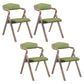 Country Style Dining Armchair Open Back Foldable Upholstered Arm Chairs Lemon Green 4 Piece Set Clearhalo ' kitchen&dining_furn' 'Dining Chairs' 'Dining Tables & Seating' 'dining_chair' 'furn' 'furn_dining_chair' 'Furniture' 'furniture_dining_chair' 'Kitchen & Dining Furniture' 'kitchen' 3853517