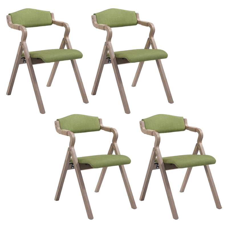 Country Style Dining Armchair Open Back Foldable Upholstered Arm Chairs Lemon Green 4 Piece Set Clearhalo ' kitchen&dining_furn' 'Dining Chairs' 'Dining Tables & Seating' 'dining_chair' 'furn' 'furn_dining_chair' 'Furniture' 'furniture_dining_chair' 'Kitchen & Dining Furniture' 'kitchen' 3853517