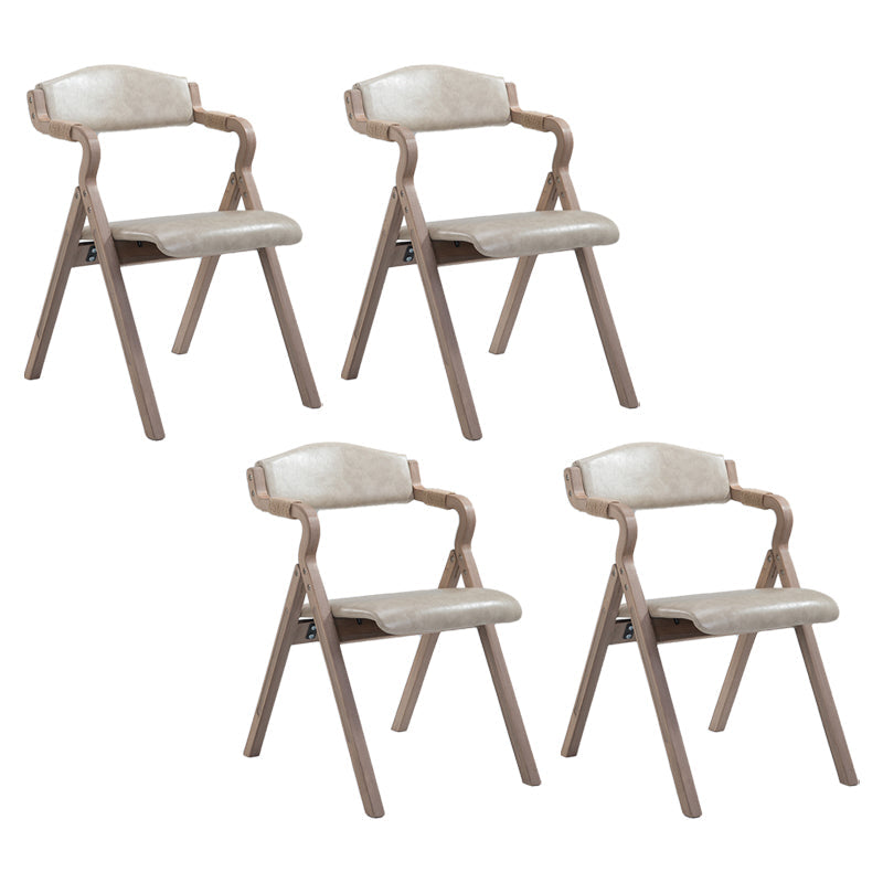 Country Style Dining Armchair Open Back Foldable Upholstered Arm Chairs Cream 4 Piece Set Clearhalo ' kitchen&dining_furn' 'Dining Chairs' 'Dining Tables & Seating' 'dining_chair' 'furn' 'furn_dining_chair' 'Furniture' 'furniture_dining_chair' 'Kitchen & Dining Furniture' 'kitchen' 3853520