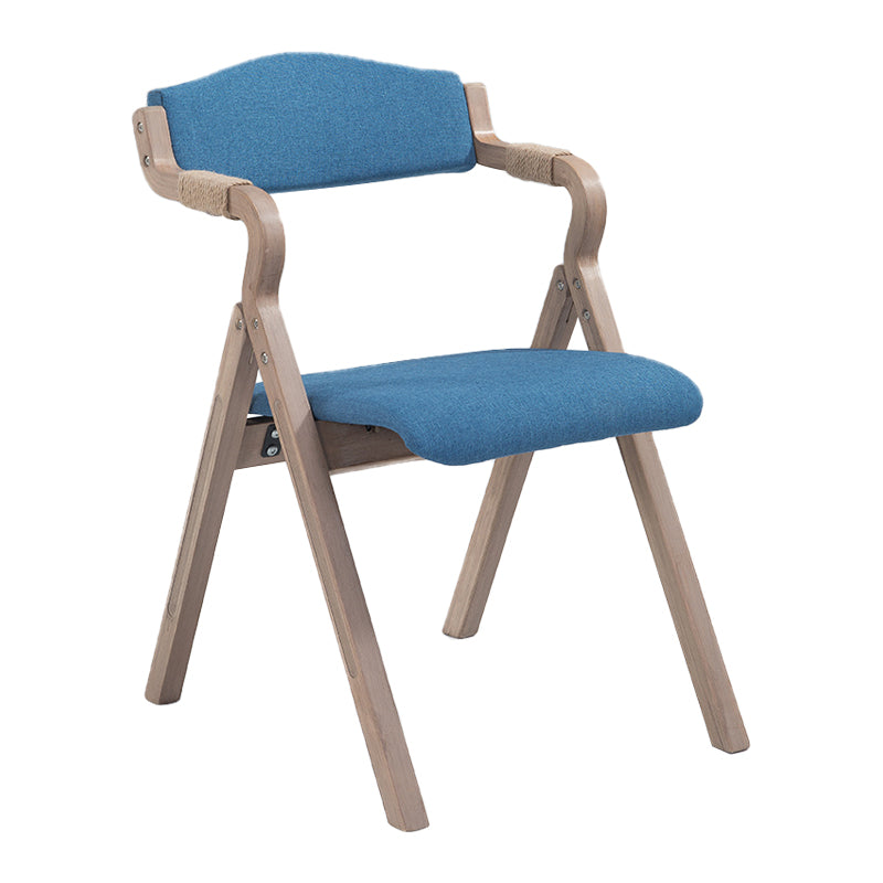 Country Style Dining Armchair Open Back Foldable Upholstered Arm Chairs Ocean Blue 1 Piece Clearhalo ' kitchen&dining_furn' 'Dining Chairs' 'Dining Tables & Seating' 'dining_chair' 'furn' 'furn_dining_chair' 'Furniture' 'furniture_dining_chair' 'Kitchen & Dining Furniture' 'kitchen' 3853523