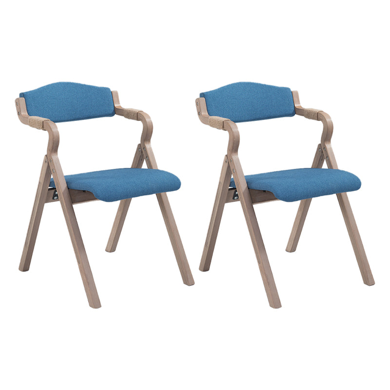 Country Style Dining Armchair Open Back Foldable Upholstered Arm Chairs Ocean Blue 2 Piece Set Clearhalo ' kitchen&dining_furn' 'Dining Chairs' 'Dining Tables & Seating' 'dining_chair' 'furn' 'furn_dining_chair' 'Furniture' 'furniture_dining_chair' 'Kitchen & Dining Furniture' 'kitchen' 3853524