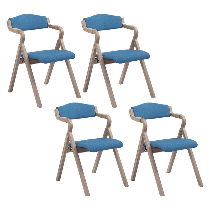 Country Style Dining Armchair Open Back Foldable Upholstered Arm Chairs Ocean Blue 4 Piece Set Clearhalo ' kitchen&dining_furn' 'Dining Chairs' 'Dining Tables & Seating' 'dining_chair' 'furn' 'furn_dining_chair' 'Furniture' 'furniture_dining_chair' 'Kitchen & Dining Furniture' 'kitchen' 3853525