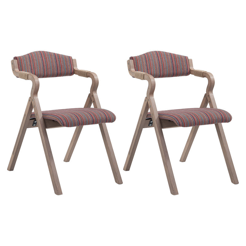 Country Style Dining Armchair Open Back Foldable Upholstered Arm Chairs Red-White-Blue 2 Piece Set Clearhalo ' kitchen&dining_furn' 'Dining Chairs' 'Dining Tables & Seating' 'dining_chair' 'furn' 'furn_dining_chair' 'Furniture' 'furniture_dining_chair' 'Kitchen & Dining Furniture' 'kitchen' 3853527