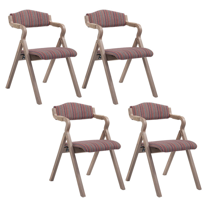 Country Style Dining Armchair Open Back Foldable Upholstered Arm Chairs Red-White-Blue 4 Piece Set Clearhalo ' kitchen&dining_furn' 'Dining Chairs' 'Dining Tables & Seating' 'dining_chair' 'furn' 'furn_dining_chair' 'Furniture' 'furniture_dining_chair' 'Kitchen & Dining Furniture' 'kitchen' 3853528