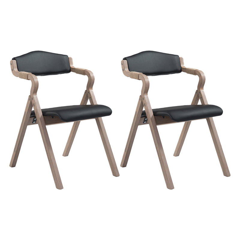 Country Style Dining Armchair Open Back Foldable Upholstered Arm Chairs Black 2 Piece Set Clearhalo ' kitchen&dining_furn' 'Dining Chairs' 'Dining Tables & Seating' 'dining_chair' 'furn' 'furn_dining_chair' 'Furniture' 'furniture_dining_chair' 'Kitchen & Dining Furniture' 'kitchen' 3853530