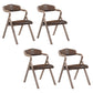 Country Style Dining Armchair Open Back Foldable Upholstered Arm Chairs Dark Brown 4 Piece Set Clearhalo ' kitchen&dining_furn' 'Dining Chairs' 'Dining Tables & Seating' 'dining_chair' 'furn' 'furn_dining_chair' 'Furniture' 'furniture_dining_chair' 'Kitchen & Dining Furniture' 'kitchen' 3853534