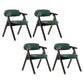 Open Back Dining Arm Chairs Foldable Upholstered Armchair with Wood Legs Blackish Green 4 Piece Set Walnut Clearhalo ' kitchen&dining_furn' 'Dining Chairs' 'Dining Tables & Seating' 'dining_chair' 'furn' 'furn_dining_chair' 'Furniture' 'furniture_dining_chair' 'Kitchen & Dining Furniture' 'kitchen' 3853546