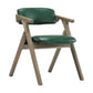 Open Back Dining Arm Chairs Foldable Upholstered Armchair with Wood Legs Blackish Green 1 Piece Natural Wood Clearhalo ' kitchen&dining_furn' 'Dining Chairs' 'Dining Tables & Seating' 'dining_chair' 'furn' 'furn_dining_chair' 'Furniture' 'furniture_dining_chair' 'Kitchen & Dining Furniture' 'kitchen' 3853557