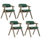 Open Back Dining Arm Chairs Foldable Upholstered Armchair with Wood Legs Blackish Green 4 Piece Set Natural Wood Clearhalo ' kitchen&dining_furn' 'Dining Chairs' 'Dining Tables & Seating' 'dining_chair' 'furn' 'furn_dining_chair' 'Furniture' 'furniture_dining_chair' 'Kitchen & Dining Furniture' 'kitchen' 3853559