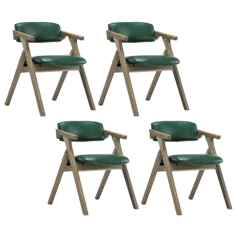 Open Back Dining Arm Chairs Foldable Upholstered Armchair with Wood Legs Blackish Green 4 Piece Set Natural Wood Clearhalo ' kitchen&dining_furn' 'Dining Chairs' 'Dining Tables & Seating' 'dining_chair' 'furn' 'furn_dining_chair' 'Furniture' 'furniture_dining_chair' 'Kitchen & Dining Furniture' 'kitchen' 3853559