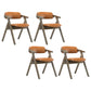 Open Back Dining Arm Chairs Foldable Upholstered Armchair with Wood Legs Yellow 4 Piece Set Natural Wood Clearhalo ' kitchen&dining_furn' 'Dining Chairs' 'Dining Tables & Seating' 'dining_chair' 'furn' 'furn_dining_chair' 'Furniture' 'furniture_dining_chair' 'Kitchen & Dining Furniture' 'kitchen' 3853562