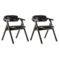 Open Back Dining Arm Chairs Foldable Upholstered Armchair with Wood Legs Black 2 Piece Set Walnut Clearhalo ' kitchen&dining_furn' 'Dining Chairs' 'Dining Tables & Seating' 'dining_chair' 'furn' 'furn_dining_chair' 'Furniture' 'furniture_dining_chair' 'Kitchen & Dining Furniture' 'kitchen' 3853563