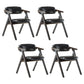 Open Back Dining Arm Chairs Foldable Upholstered Armchair with Wood Legs Black 4 Piece Set Walnut Clearhalo ' kitchen&dining_furn' 'Dining Chairs' 'Dining Tables & Seating' 'dining_chair' 'furn' 'furn_dining_chair' 'Furniture' 'furniture_dining_chair' 'Kitchen & Dining Furniture' 'kitchen' 3853564