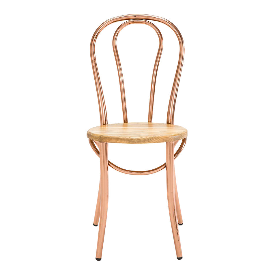 Contemporary Style Metal Dining Room Chairs Windsor Back Armless Chair for Kitchen Rose Gold 1 Piece Clearhalo ' kitchen&dining_furn' 'Dining Chairs' 'Dining Tables & Seating' 'dining_chair' 'furn' 'furn_dining_chair' 'Furniture' 'furniture_dining_chair' 'Kitchen & Dining Furniture' 'kitchen' 3853566