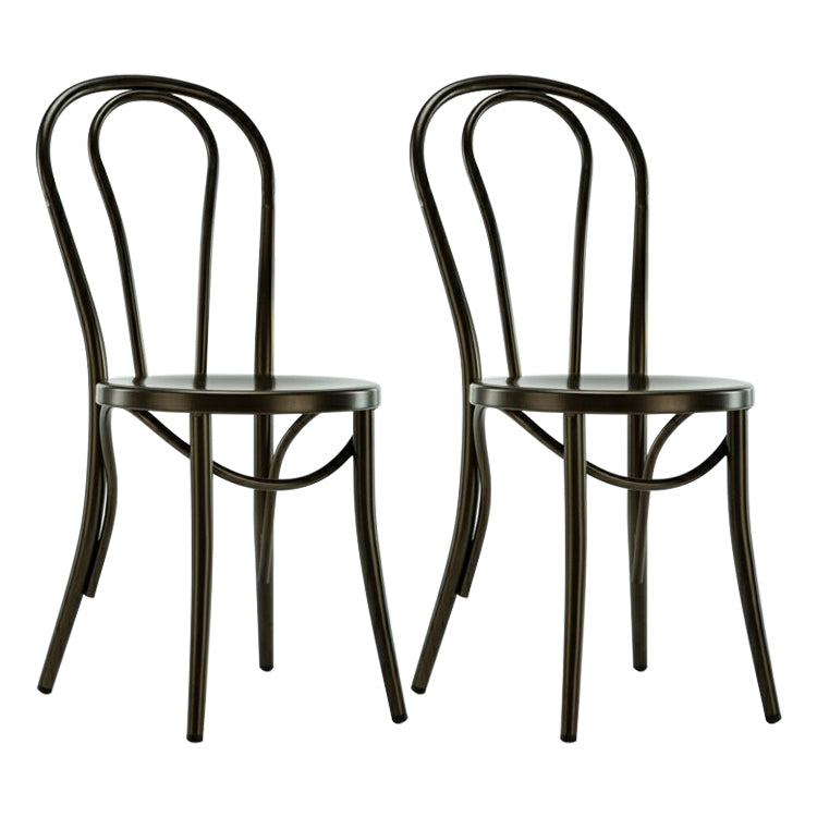 Contemporary Style Metal Dining Room Chairs Windsor Back Armless Chair for Kitchen Black 2 Piece Set Clearhalo ' kitchen&dining_furn' 'Dining Chairs' 'Dining Tables & Seating' 'dining_chair' 'furn' 'furn_dining_chair' 'Furniture' 'furniture_dining_chair' 'Kitchen & Dining Furniture' 'kitchen' 3853574