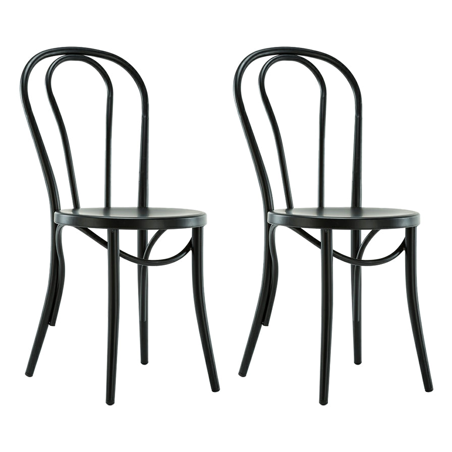 Contemporary Style Metal Dining Room Chairs Windsor Back Armless Chair for Kitchen Dark Brown 2 Piece Set Clearhalo ' kitchen&dining_furn' 'Dining Chairs' 'Dining Tables & Seating' 'dining_chair' 'furn' 'furn_dining_chair' 'Furniture' 'furniture_dining_chair' 'Kitchen & Dining Furniture' 'kitchen' 3853577