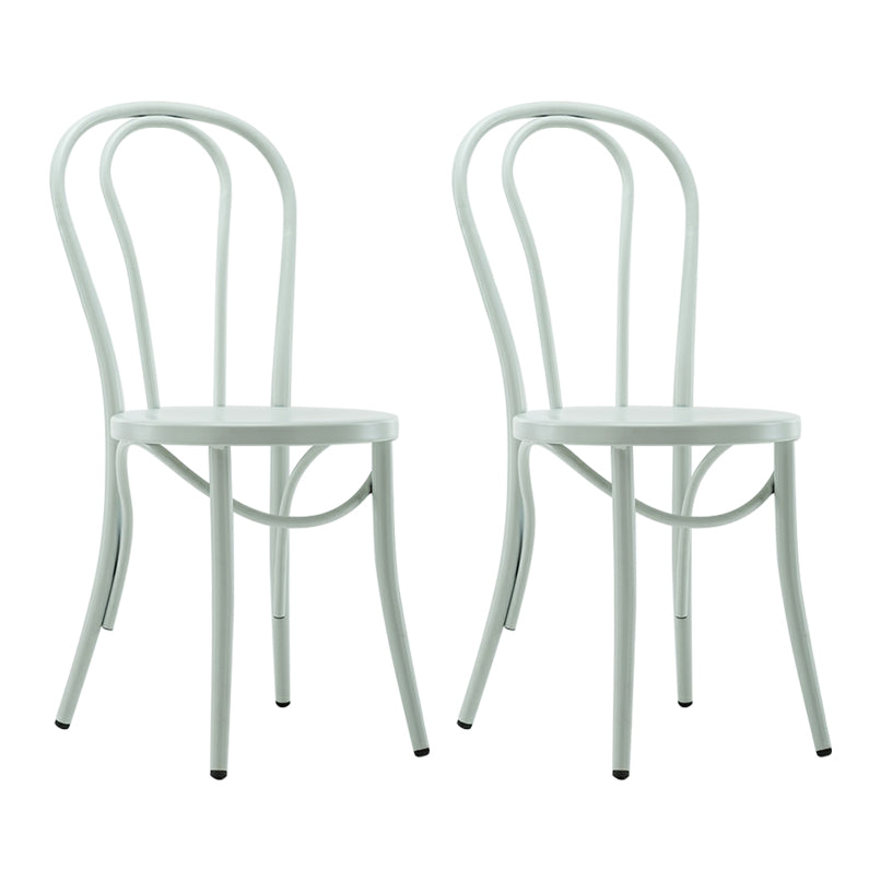 Contemporary Style Metal Dining Room Chairs Windsor Back Armless Chair for Kitchen White 2 Piece Set Clearhalo ' kitchen&dining_furn' 'Dining Chairs' 'Dining Tables & Seating' 'dining_chair' 'furn' 'furn_dining_chair' 'Furniture' 'furniture_dining_chair' 'Kitchen & Dining Furniture' 'kitchen' 3853583