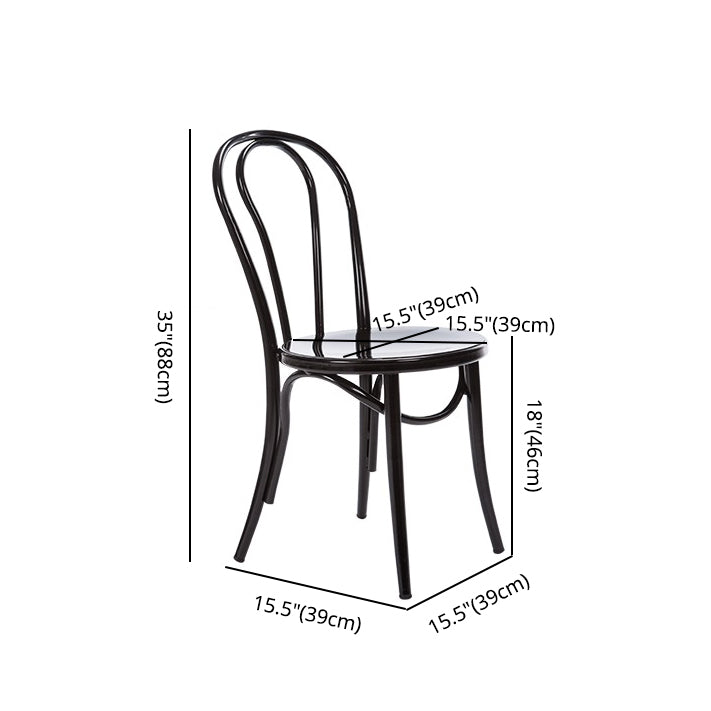 Contemporary Style Metal Dining Room Chairs Windsor Back Armless Chair for Kitchen Clearhalo ' kitchen&dining_furn' 'Dining Chairs' 'Dining Tables & Seating' 'dining_chair' 'furn' 'furn_dining_chair' 'Furniture' 'furniture_dining_chair' 'Kitchen & Dining Furniture' 'kitchen' 3853584