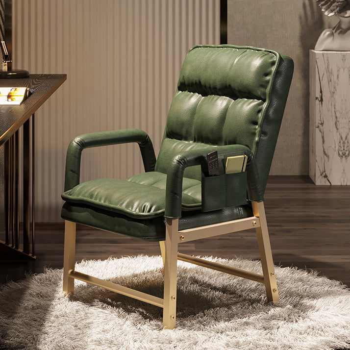 Contemporary Style Upholstered Side Chair Solid Back Arm Single Dining Chair for Home Use Blackish Green Clearhalo ' kitchen&dining_furn' 'Dining Chairs' 'Dining Tables & Seating' 'dining_chair' 'furn' 'furn_dining_chair' 'Furniture' 'furniture_dining_chair' 'Kitchen & Dining Furniture' 'kitchen' 3853601