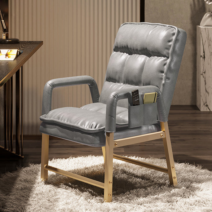 Contemporary Style Upholstered Side Chair Solid Back Arm Single Dining Chair for Home Use Light Gray Clearhalo ' kitchen&dining_furn' 'Dining Chairs' 'Dining Tables & Seating' 'dining_chair' 'furn' 'furn_dining_chair' 'Furniture' 'furniture_dining_chair' 'Kitchen & Dining Furniture' 'kitchen' 3853604